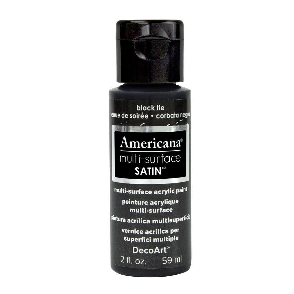 DecoArt Americana 12 oz. Black Tie Satin Multi-Surface Acrylic Paint DA12-112