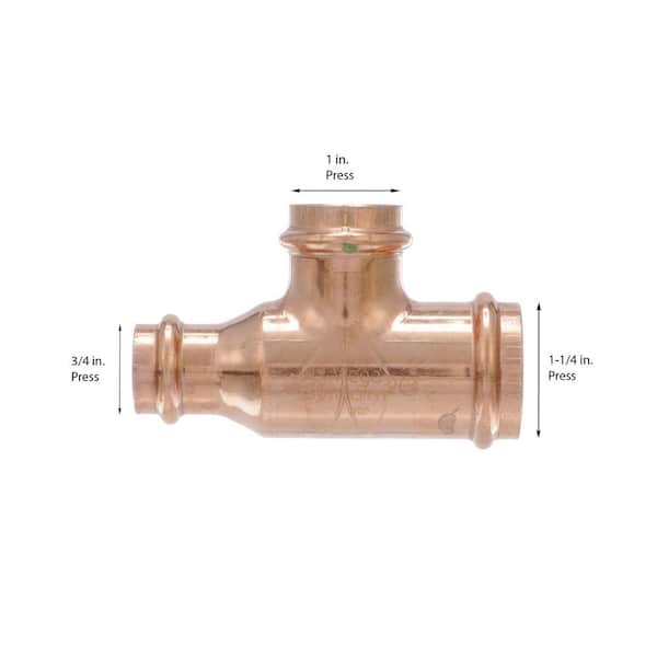 Pro Press 1-1/4 in. x 3/4 in. x 1 in. Press Copper Tee