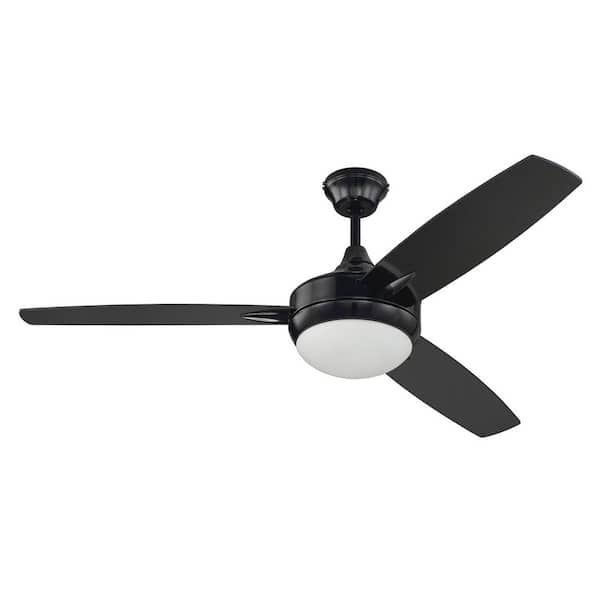 CRAFTMADE Targas 52 in. Indoor Gloss Black Ceiling Fan