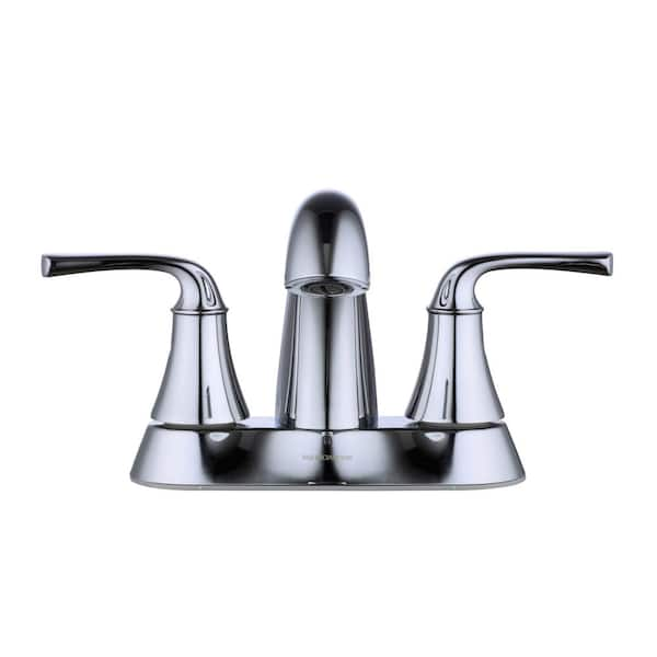 Glacier Bay Vazon 1006 550 711 4 in. Centerset Double Handle High Arc Bathroom Faucet in Chrome