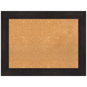 Furniture Espresso 33.62 in. x 25.62 in. Framed Corkboard Memo Board