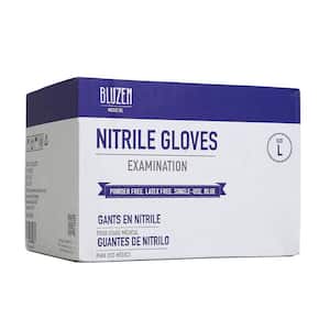 Large Blue Examination 5.5 mil Nitrile Gloves 1000-Count Case