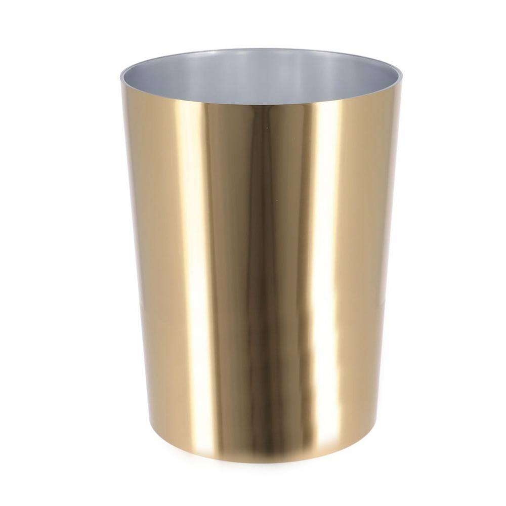 EVIDECO French home goods GOLDEN Round Waste Basket Brushed metal