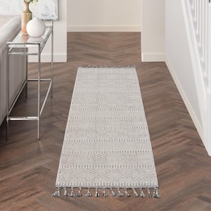 Paxton Grey/Ivory 2 ft. x 8 ft. Geometric Contemporary Kitchen Runner Area Rug