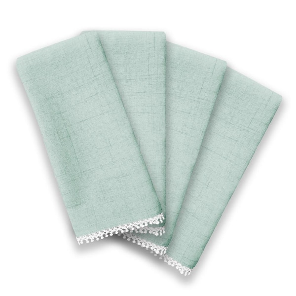 French Perle Solid Napkins, Set of 4, Ice Blue - 19"W x 19"L
