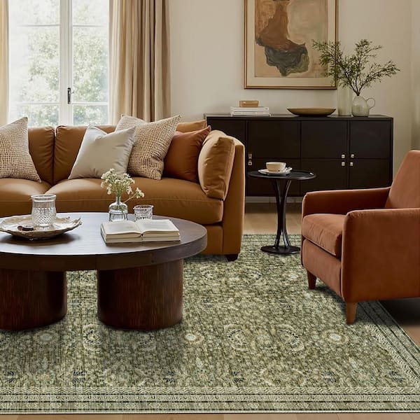 Desert Brown 8 ft. x 10 ft. Vintage Indoor Area Rug