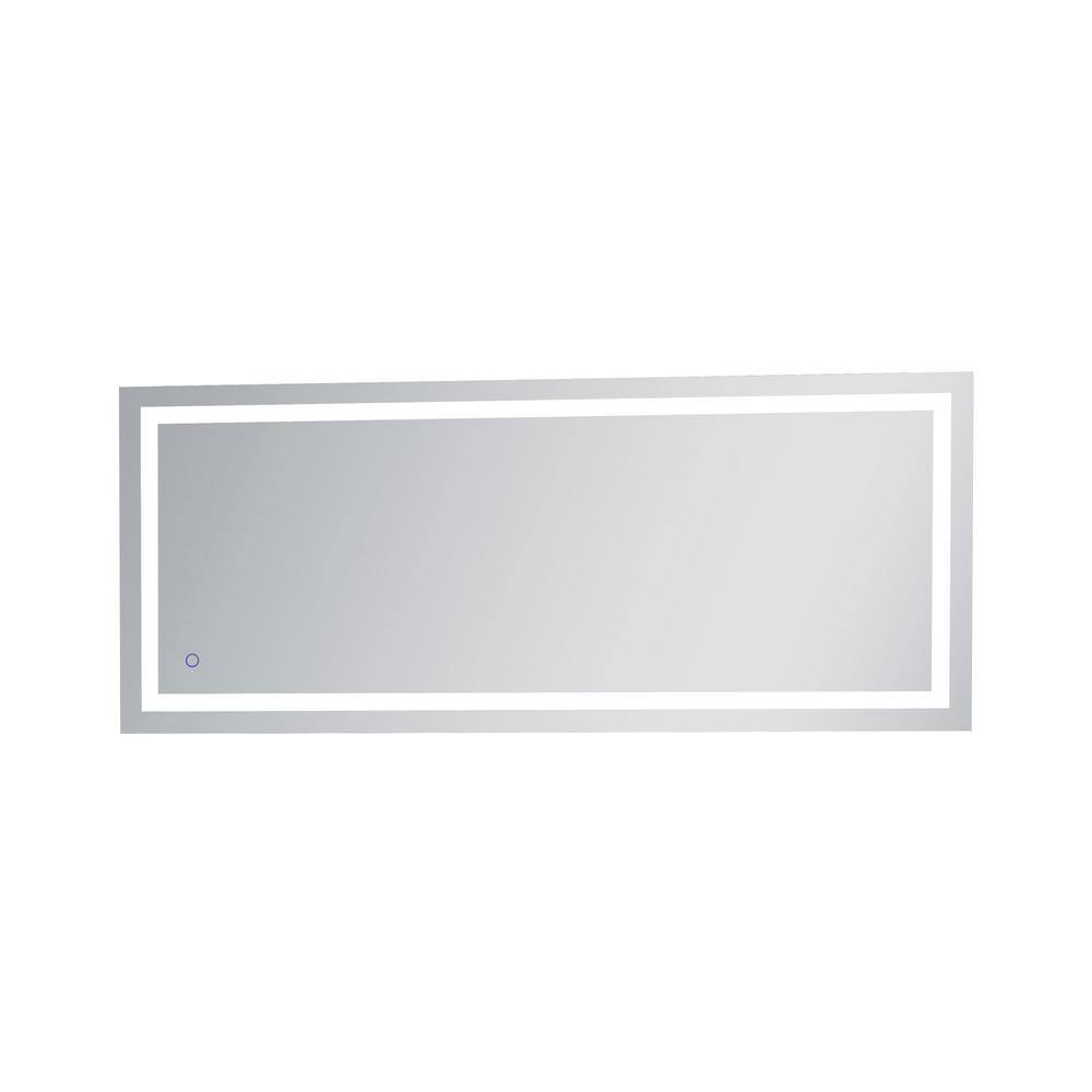 Timeless Home 72 in. W x 30 in. H Rectangle Frameless Silver LED Mirror