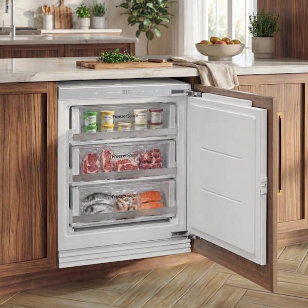 24 in. 3.74 cu.ft. Frost Free Built-in Panel Ready Residential Upright Freezer in White Quick Freezing LED Touch Control