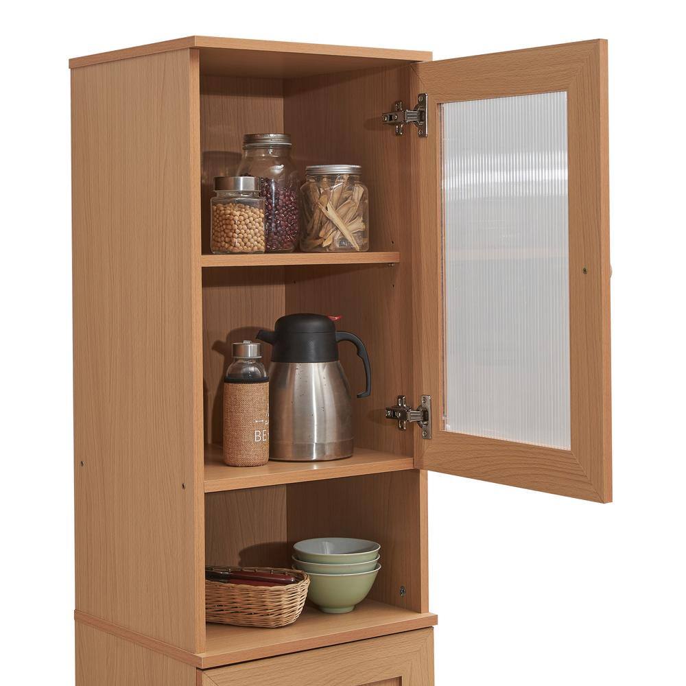 Beech Tall Slim Kitchen Pantry with Enclosed Storage