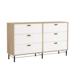 Anda Norr 6-Drawer Sky Oak Dresser 35.039 in. x 60.039 in. x 15.748 in.