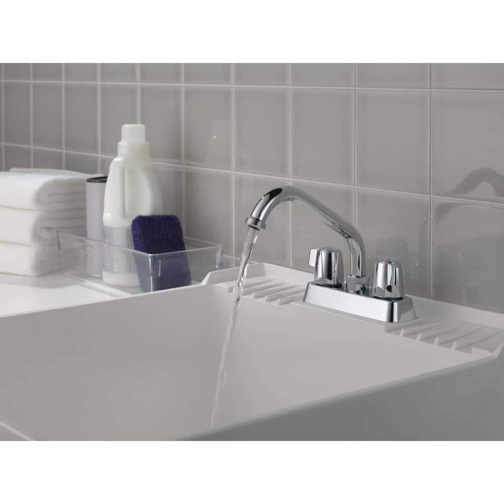 Chrome 4-inch Centerset 2-Handle Laundry Faucet