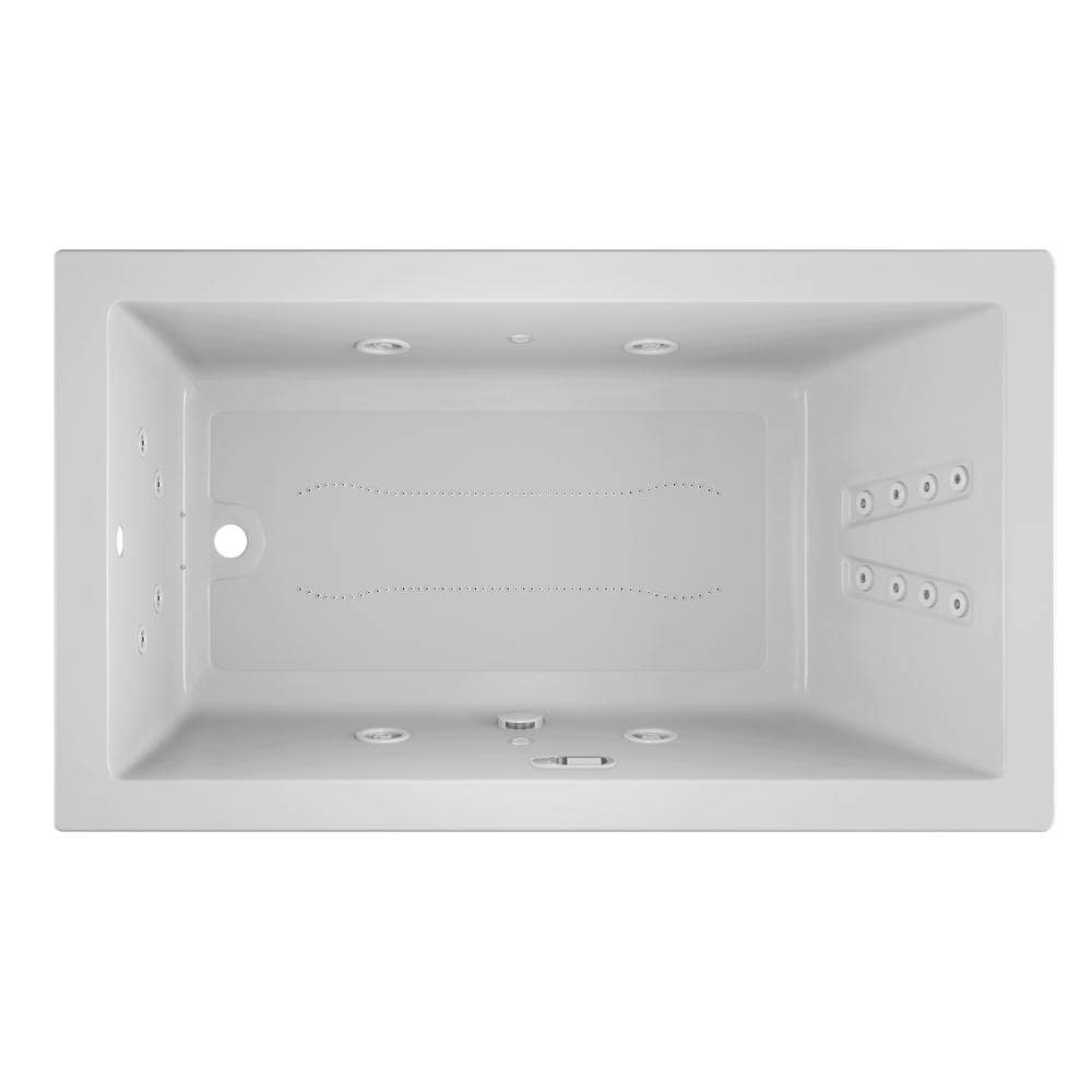 JACUZZI SOLNA SALON SPA 72 in. x 42 in. Rectangular Combination Bathtub ...