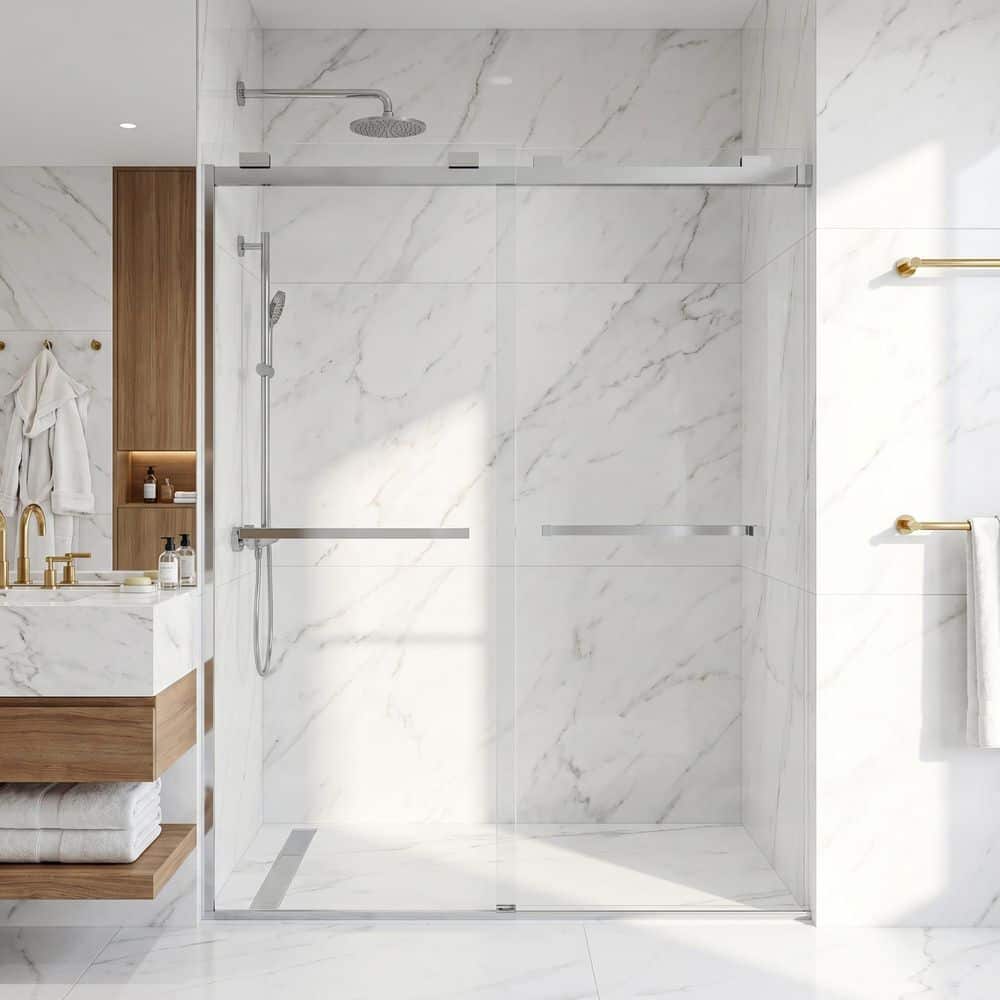 VIGO Houston 56 to 60 in. W x 76 in. H VMotion Sliding Frameless