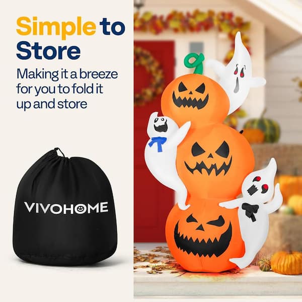 2,7m Halloween Opblaasbare Ghost, Kalolary Gigantische Enge Opblaasbare Heks Met Led Licht Voor Halloween Indoor Veranda Outdoor Garden Yard Decoraties