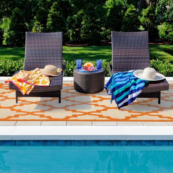 Marina Orange 2 ft. x 8 ft. Outdoor Runner Rug