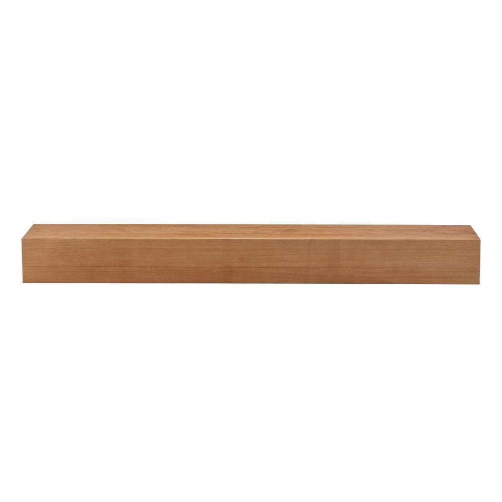 60 in. W x 8 in. D Natural Solid Wood Fireplace Mantel Decorative Wall Shel