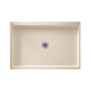 48 in. L x 32 in. W Alcove Shower Pan Base with Center Drain in Bermuda Sand