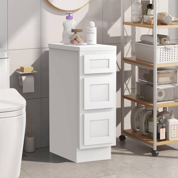 Three-layer two-drawer Bathroom Floor Cabinet - Bed Bath & Beyond - 35298121