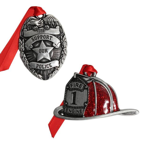 Gloria Duchin Hometown Heroes Fire and Police Ornament Set