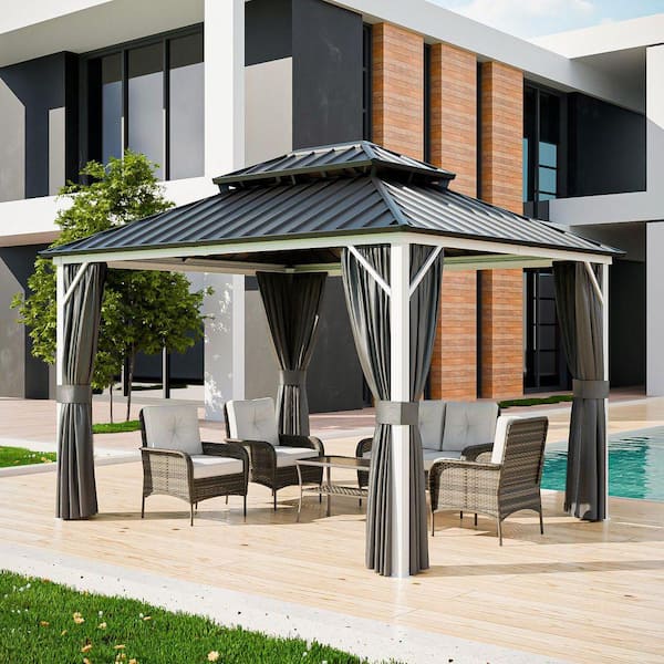 COOS BAY 10 ft. x 12 ft. Double Galvanized Steel Roof Aluminum