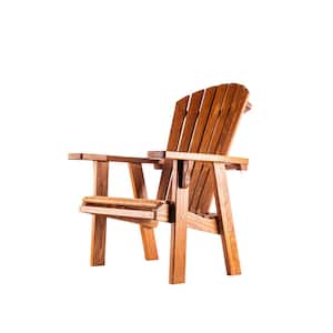 Capers Brown Stained Solid Pine Wood Adirondack Chair