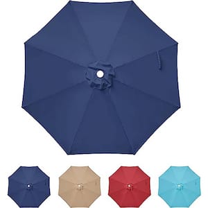 9 ft. Patio Umbrella Replacement Canopy Outdoor Market Umbrella Replacement Top Cover in Dark Blue