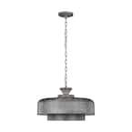 ED Ellen DeGeneres Crafted by Generation Lighting Haymarket 1-Light Weathered Galvanized Pendant with White Inner Finish