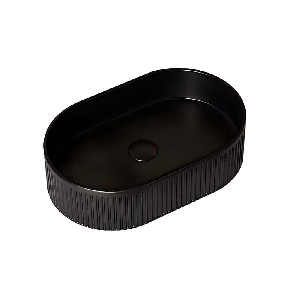 20 in. Oval Striped Vessel Bathroom Sink in Black, Ceramic Basin price history on PriceWatchPro