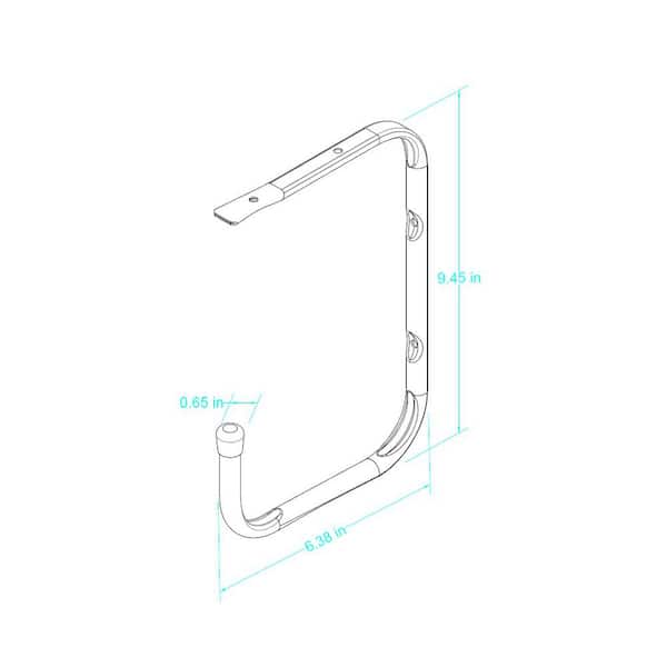 9 in. 2-In-1 Wall/Ceiling Steel Hook and Shelf Hanger in Black for Large Items (Mounting Hardware Included)