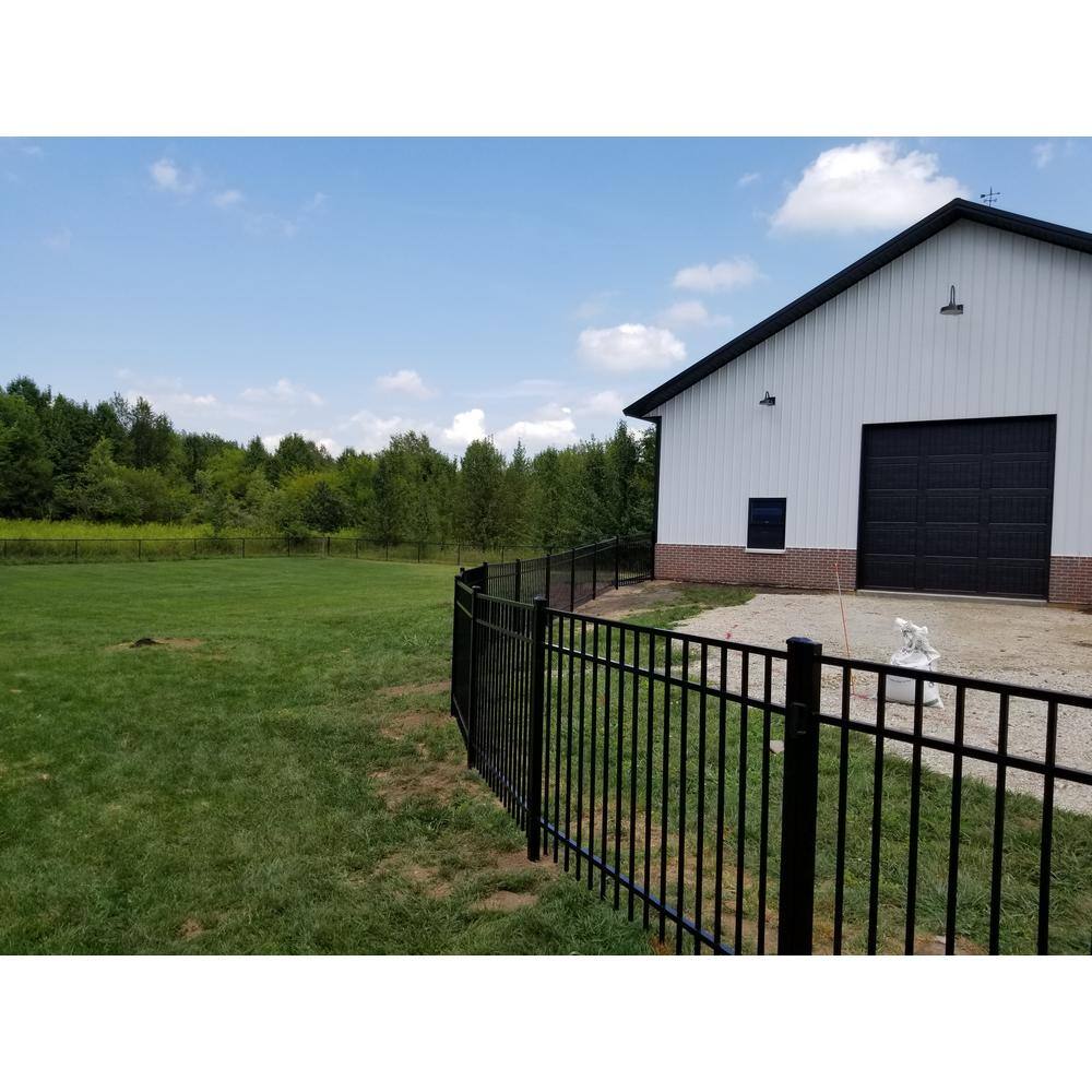 Black Aluminum Flat Top Ornamental Fence Panel 4' x 6'