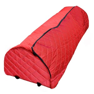 25.5 in. W x 51 in. D Red Quilted Rolling Artificial Christmas Tree Storage Bag