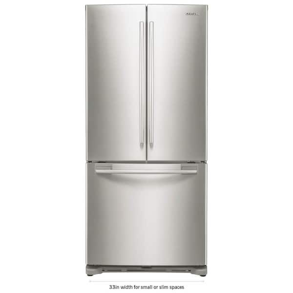 Samsung 33 in. W 17.5 cu. ft. French Door Refrigerator in Stainless Steel and Counter Depth