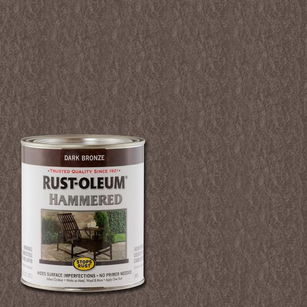Rust-Oleum Stops Rust 1 qt. Dark Bronze Hammered Rust Preventive Interior/Exterior Paint (2-Pack)