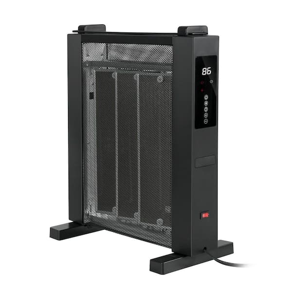 1500-Watt Freestanding Black Electric Utility Convection Infrared Overheating Protection Space Heater with Remote