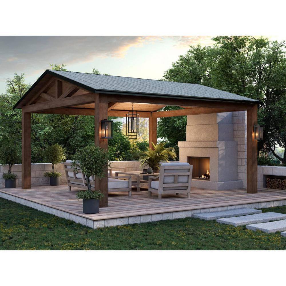 Matte Black Seeded Glass Outdoor Hanging Pendant Light