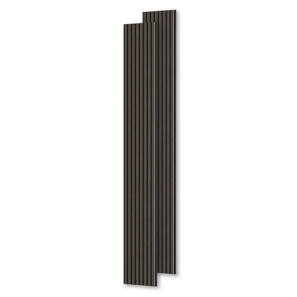 comforthomi 0.9 in. x 1.05 ft. x 7.87 ft. Brown Acoustic/Sound Absorb 3D Oak Overlapping Wood Slat Decorative Wall Paneling 2-Pack