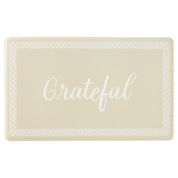 Bloomfield Grateful Border 18 in. x 30 in. Beige Indoor Comfort Kitchen Mat