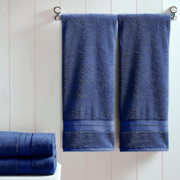 Shop Loft 100% Cotton Solid 6 Piece Antimicrobial Towel Set Navy, Bath  Towels