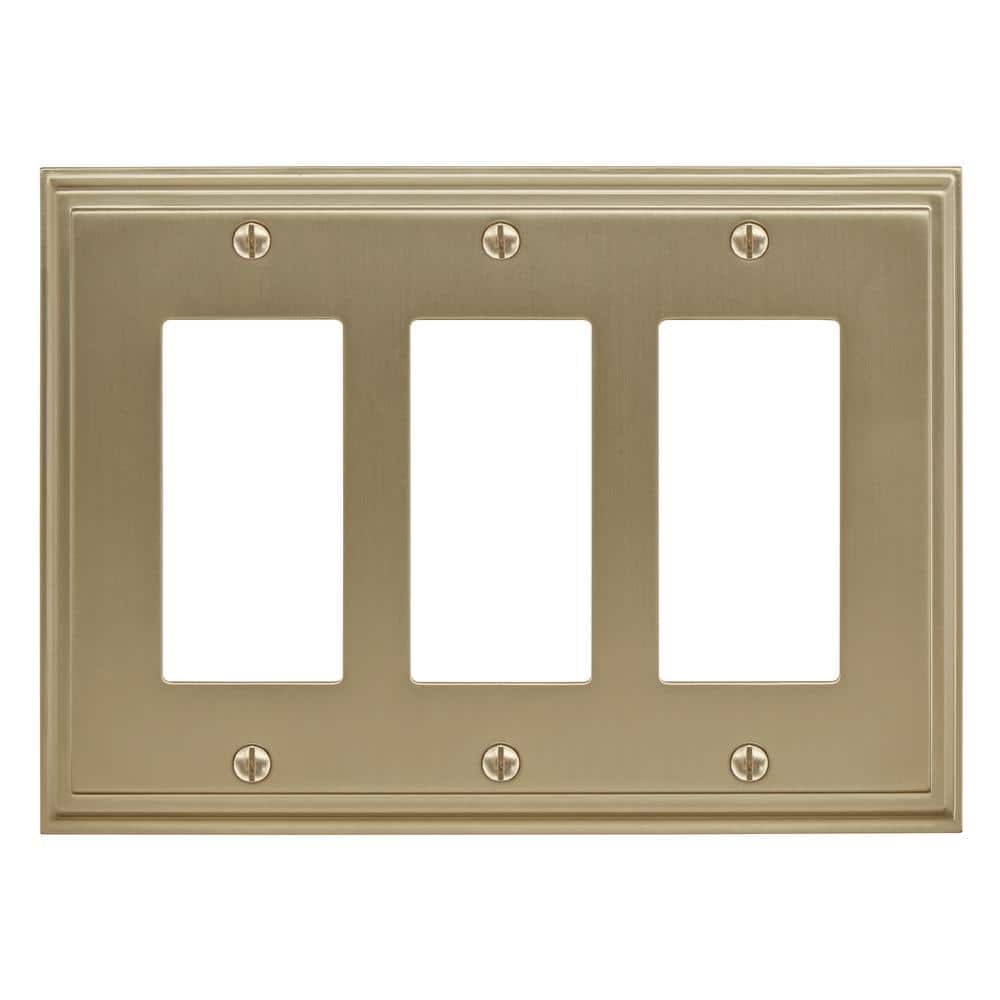 Golden Champagne 3-Gang Smooth Metal Wall Plate