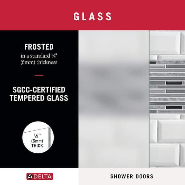29-3/4 in. x 55-1/2 in. x 1/4 in. (6mm) Frameless Sliding Bathtub Door Glass Panels in Frosted (For 50-60 in. Doors)