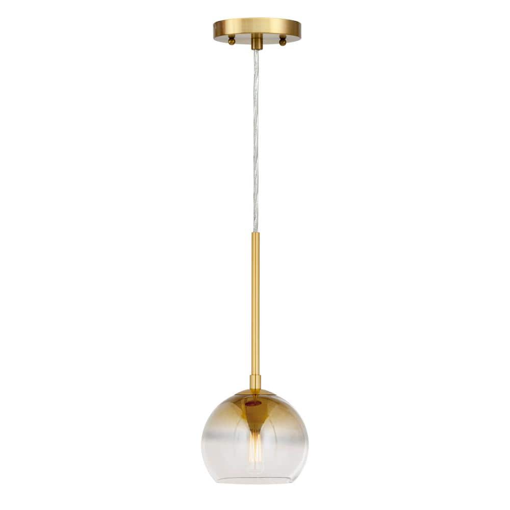 Callisto 1-Light Soft Gold Pendant with Soft Gold Ombre Globe Glass Shade
