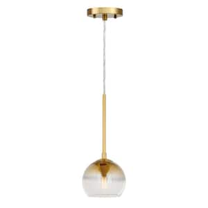 Callisto 1-Light Soft Gold Pendant with Soft Gold Ombre Globe Glass Shade