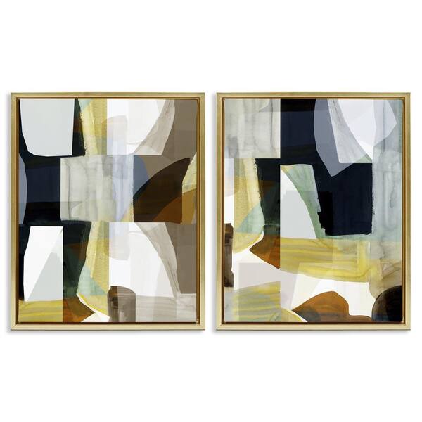 Geometric Desert Motif by cartissi 2 Pieces Gold Floater Frame Abstract Graphic Art Print 31 in. x 25 in.