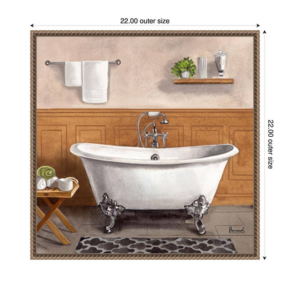 Serene Bath I Bronze Floater Frame Canvas Wall Art