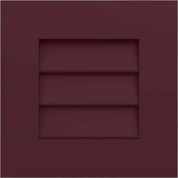 12 in. W x 12 in. H True Fit PVC Louver Shutters Sample, Wine Red