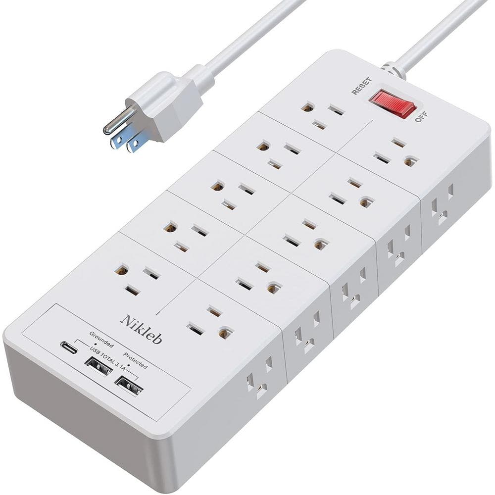 6 ft. Heavy Duty Surge Protector Power Strip Extension Cord with 20-AC Outl