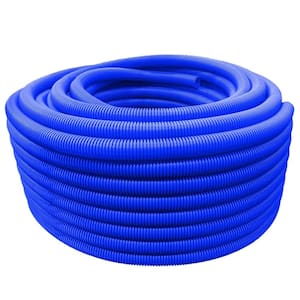 1/2 in. x 100 ft Flexible Corrugated Blue HDPE NON Split Tubing Wire Loom Non-Metallic Conduit