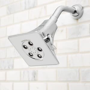 3-Spray 4.6 in. Single Wall MountHigh Pressure Fixed Adjustable Shower Head in Polished Chrome