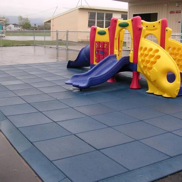 Terra Cotta or Blue only 19.5'' x 19.5'' x 2'' thick Playground Rubber Tiles 