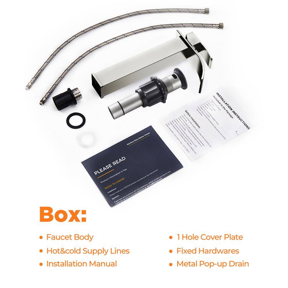 Brushed Nickel Single Handle High Arc Bathroom Faucet